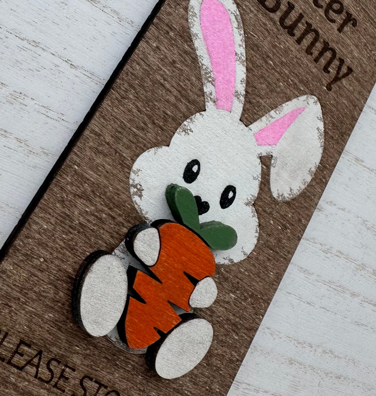 Wooden Easter Bunny Door Hanger