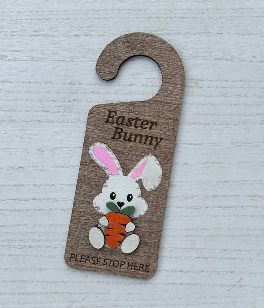 Wooden Easter Bunny Door Hanger